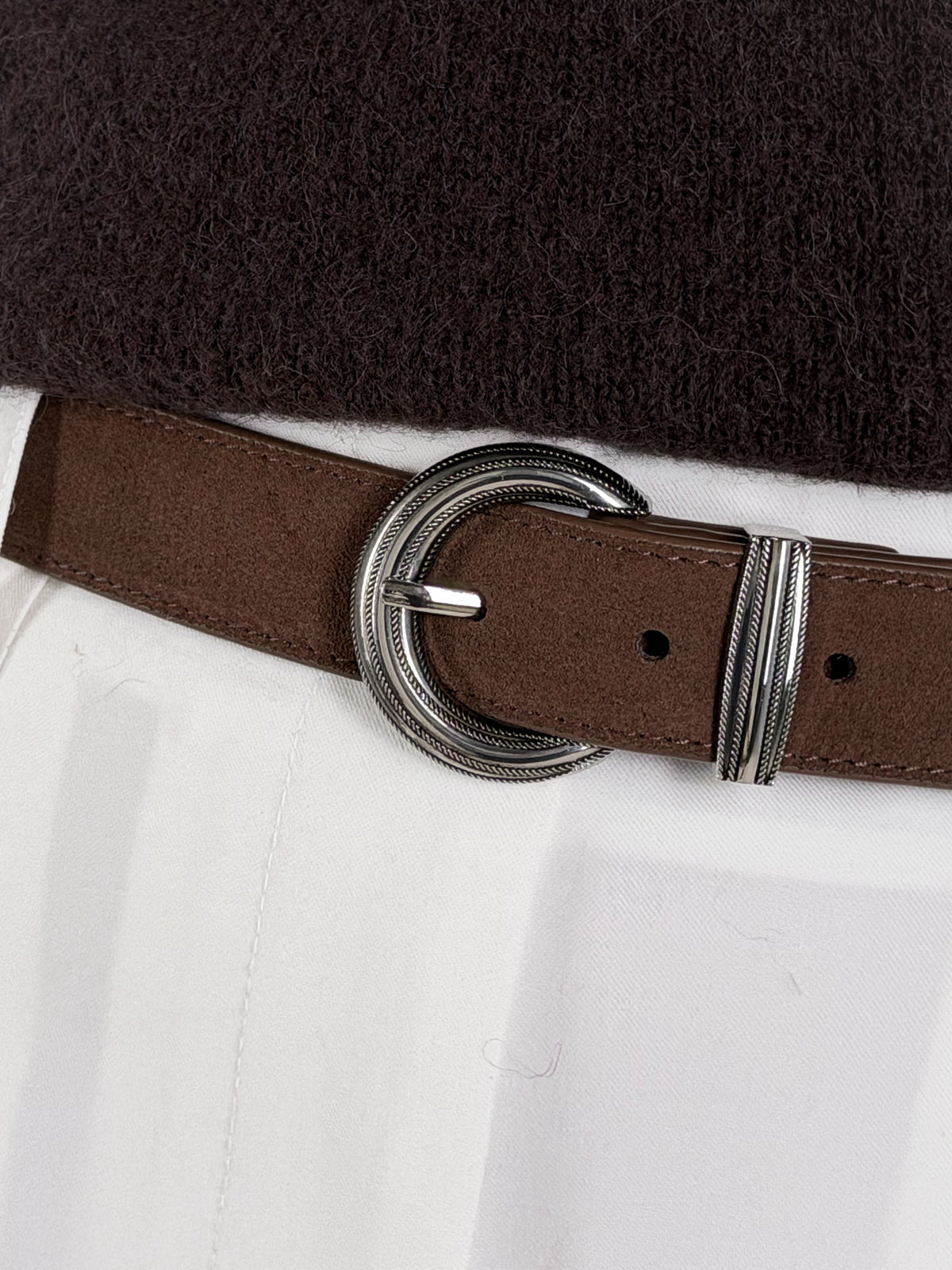 Natūralios odos moteriškas diržas SCOTTIE Tamsiai ruda