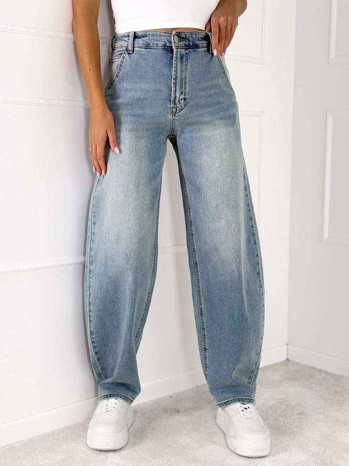 BALLOON FULL LENGHT modelio moteriški džinsai DAYNA Mėlyna