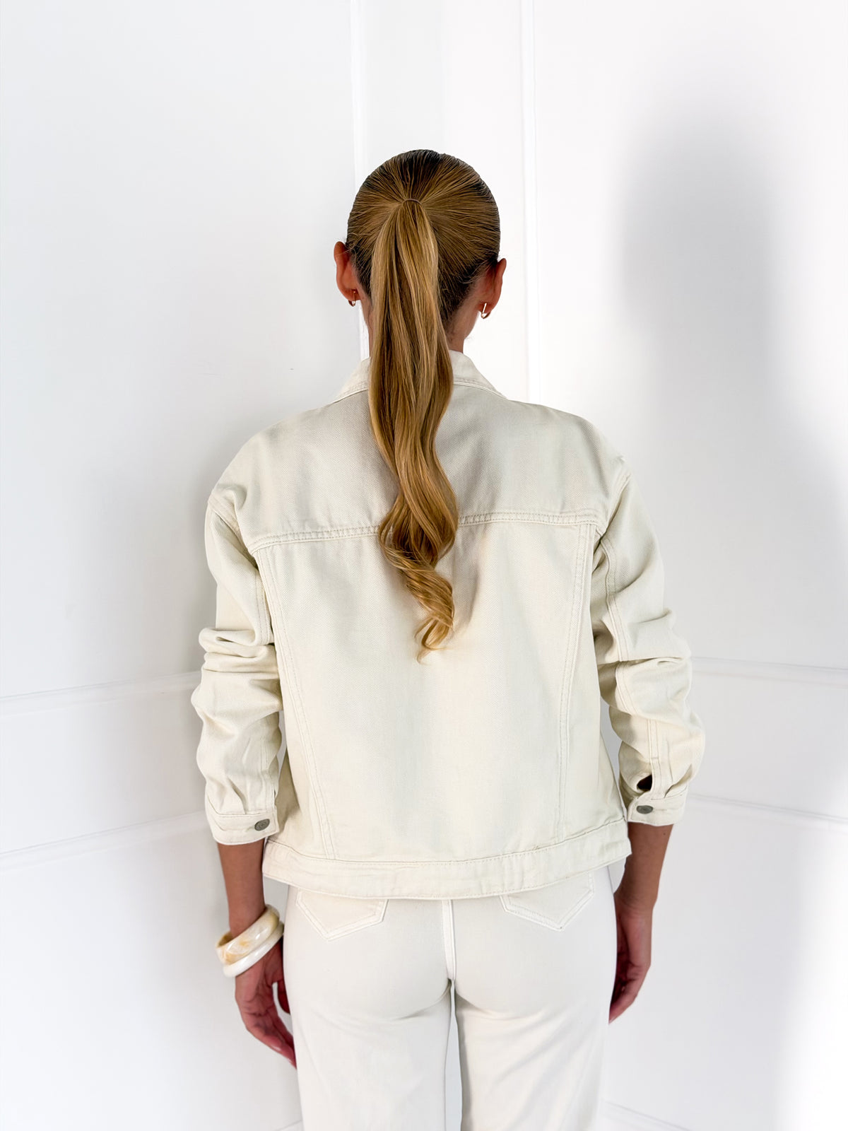 Moteriškas džinsinis švarkas BENTLY Kreminė