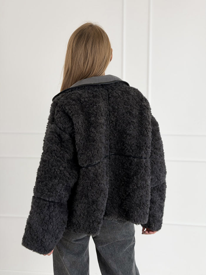 Moteriška kailinė striukė PLUSH Pilka