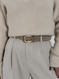 Natūralios odos moteriškas diržas NANSI Kreminė