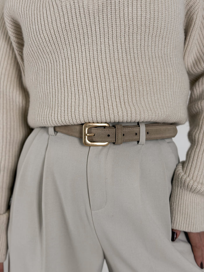 Natūralios odos moteriškas diržas NANSI Kreminė