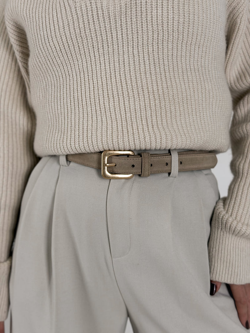 Natūralios odos moteriškas diržas NANSI Kreminė