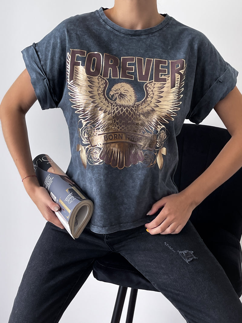 Moteriški medvilniniai marškinėliai FOREVER