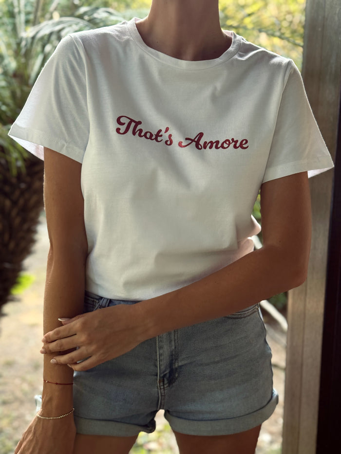 Moteriški medvilniniai marškinėliai AMORE Balta