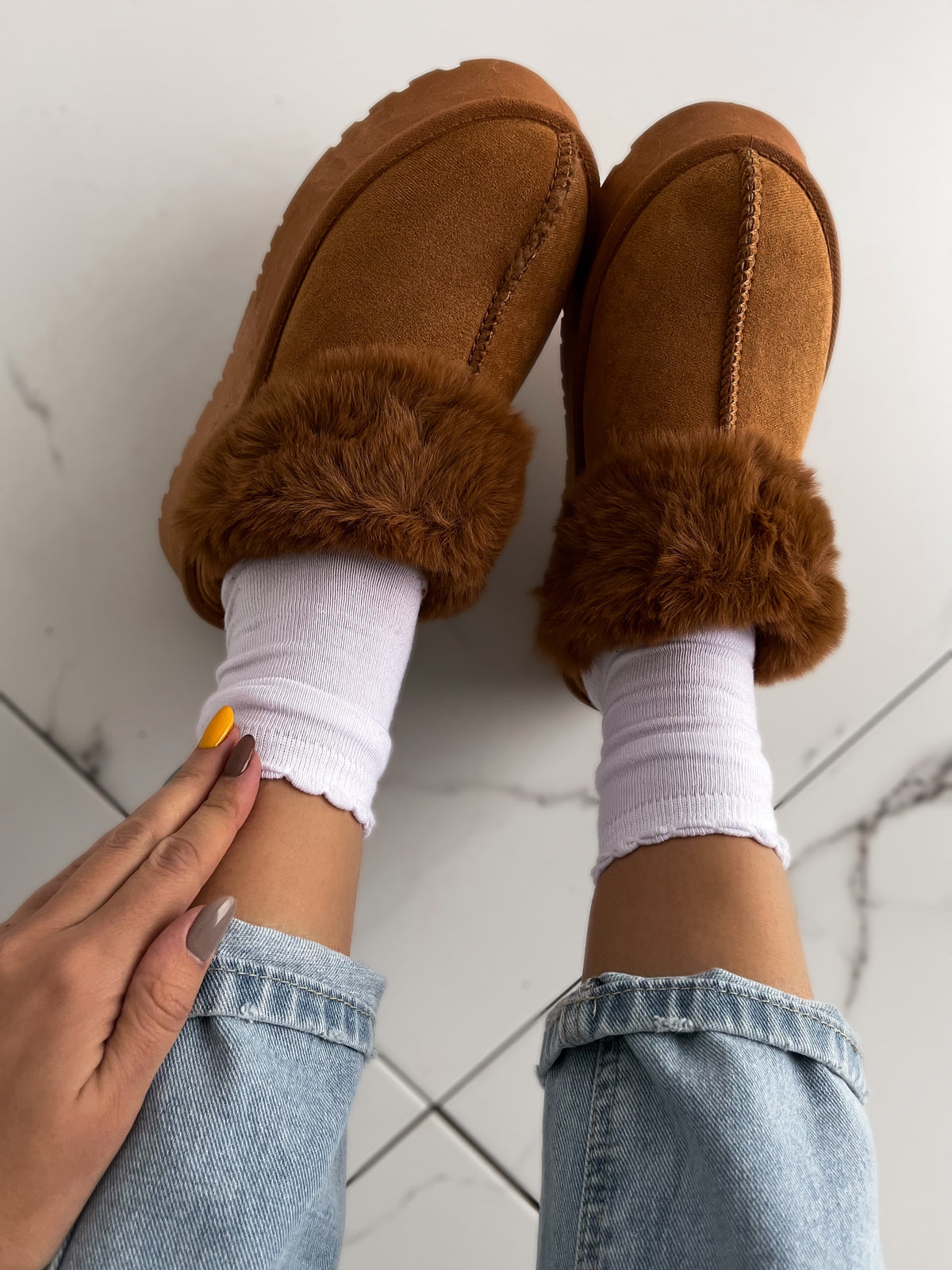Moteriški UGG stiliaus batai su platforma JOHN Ruda