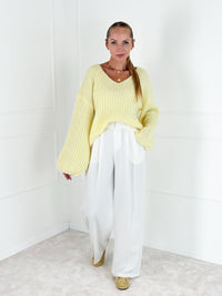 Moteriškas megztinis su vilna LUTHER Geltona