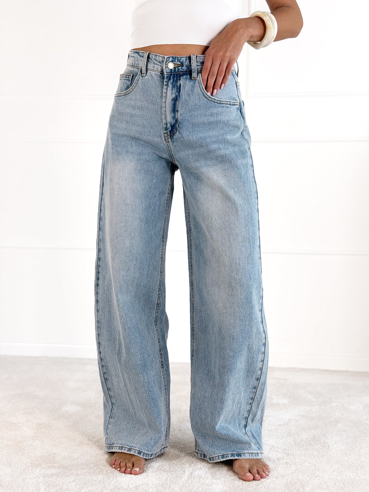 BAGGY BALLON moteriški džinsai EIRA Mėlyna