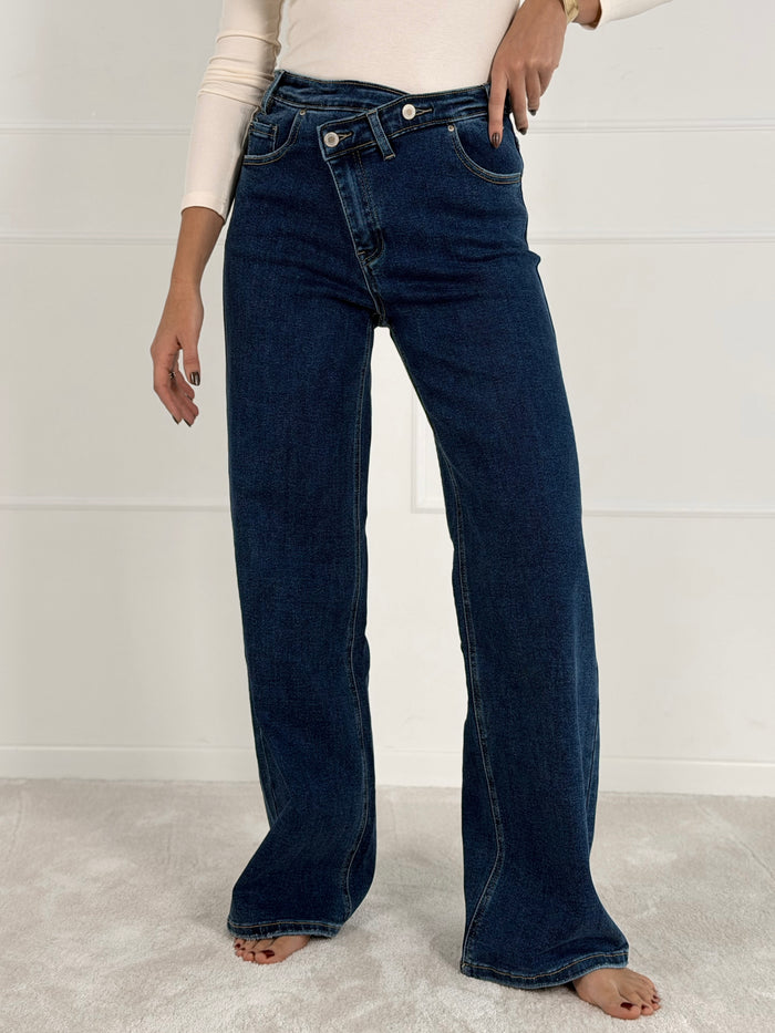 DAD FIT FULL LENGTH modelio moteriški džinsai DART Tamsiai mėlyna