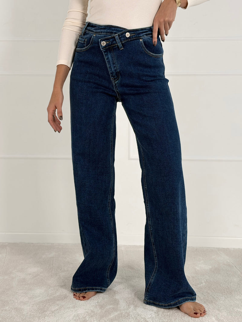 DAD FIT FULL LENGTH modelio moteriški džinsai DART Tamsiai mėlyna