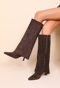 Moteriški dirbtinės odos ilgaauliai FABIAN Ruda