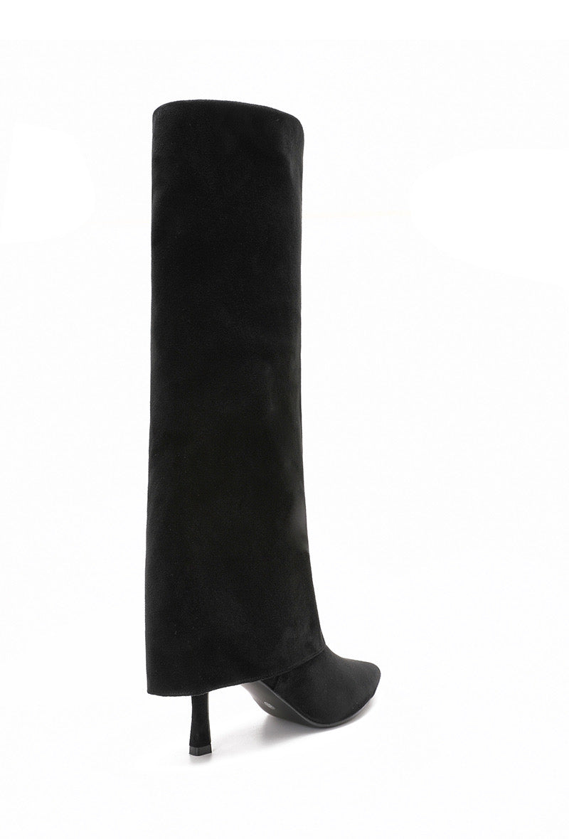 Moteriški dirbtinės odos ilgaauliai FABIAN Juoda