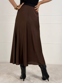 Moteriškas itališkas satino sijonas JENARO Ruda