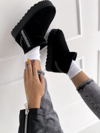 Moteriški UGG stiliaus aulinukai su platforma MISTY Juoda