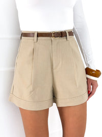 Moteriški šortai su diržu CLYDE Kreminė