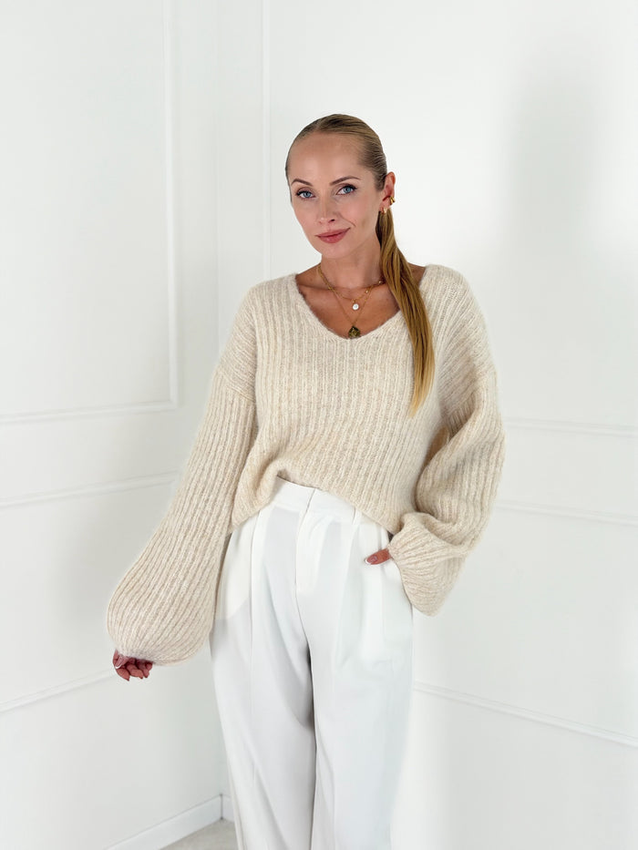 Moteriškas megztinis su vilna LUTHER Kreminė