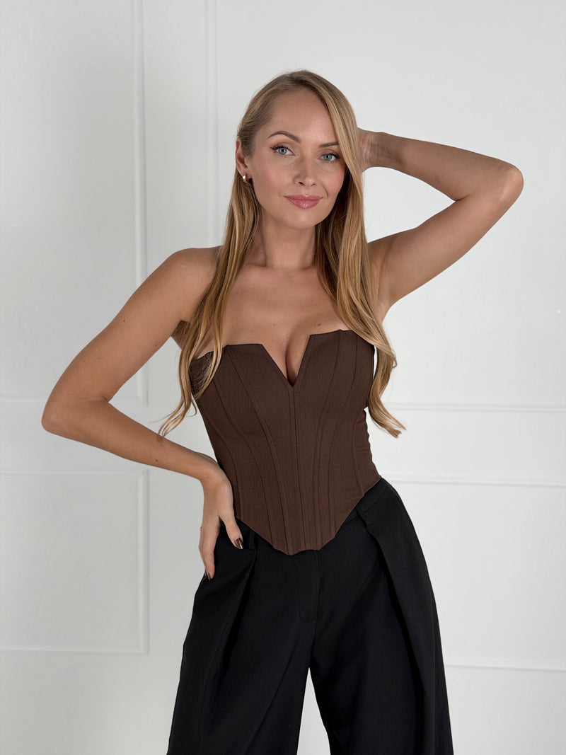 Moteriškas korsetas ZYREN Tamsiai ruda