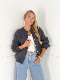 Moteriškas itališkas moheros vilnos megztinis EMELIN Tamsiai pilka