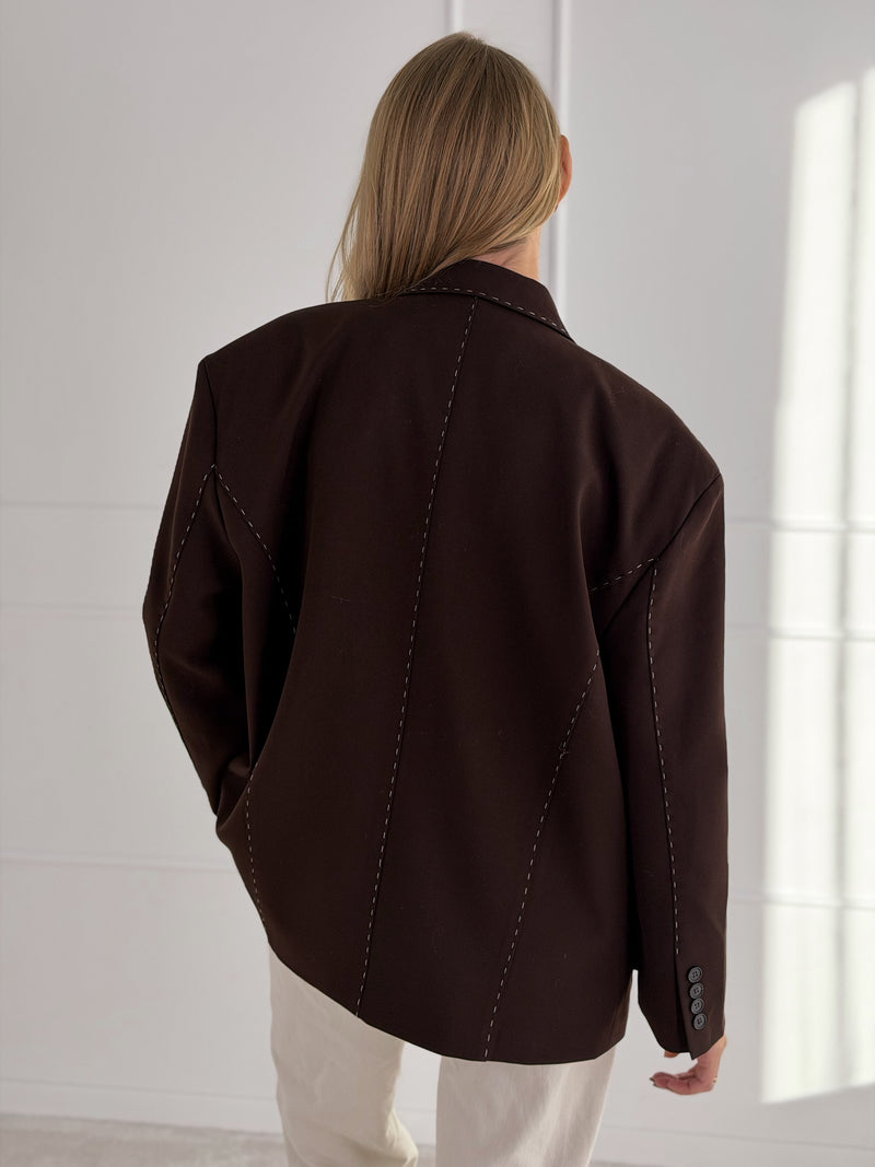 Moteriškas švarkas DANITA Tamsiai ruda