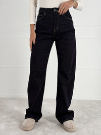 BARREL modelio moteriški džinsai AYLEN Tamsiai mėlyna