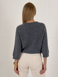 Moteriškas itališkas megztinis su baby alpakos vilna CARMINA Tamsiai pilka