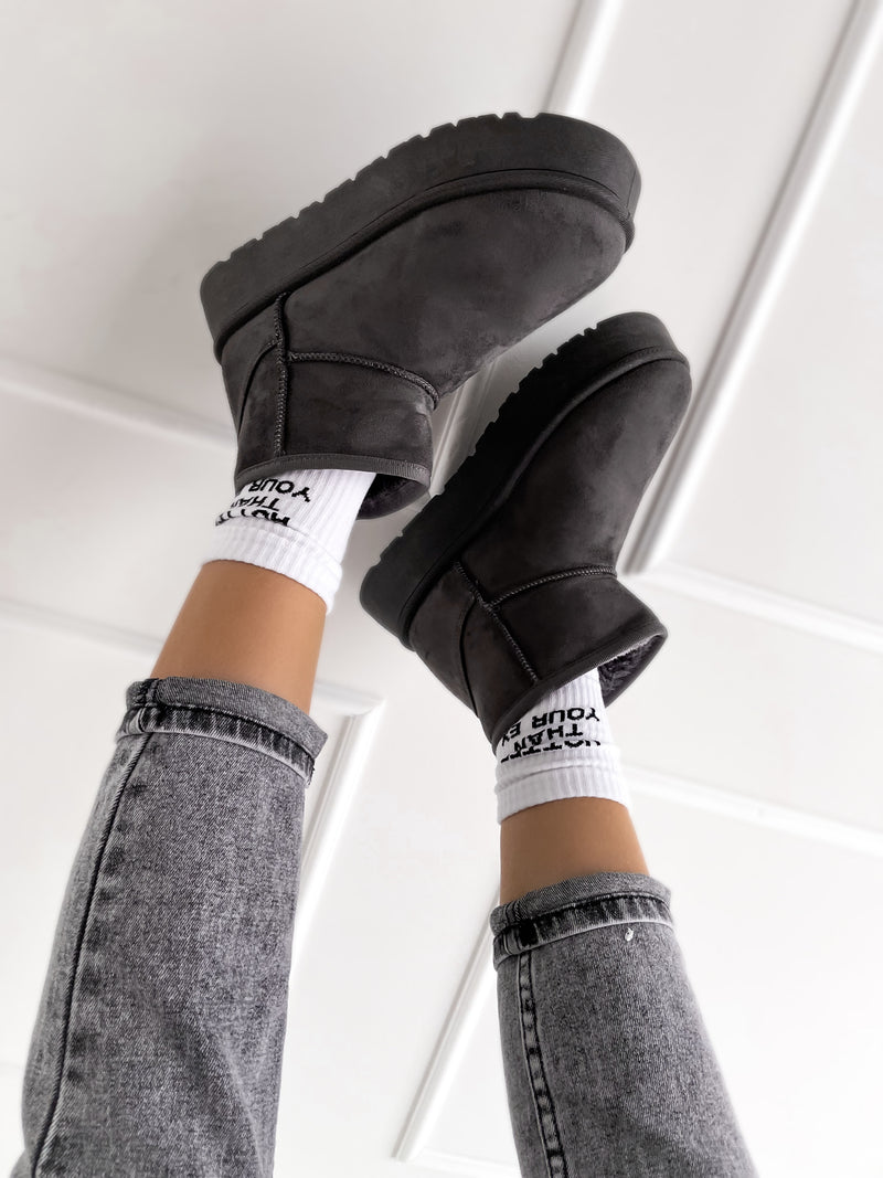 Moteriški UGG stiliaus aulinukai su platforma DYLAN Pilka
