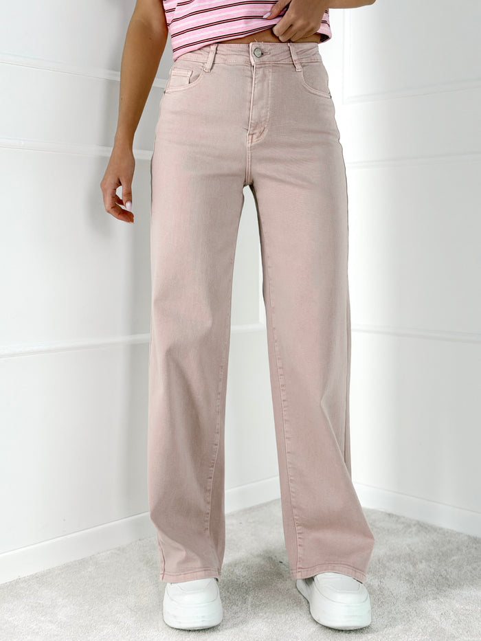 DAD FIT moteriški džinsai SEBASTIAN Rožinė
