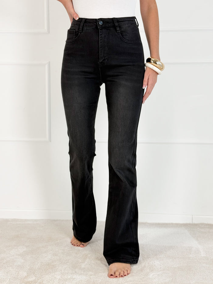 FLARE FIT FULL LENGTH modelio moteriški džinsai LIWEN Juoda