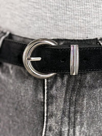 Natūralios odos moteriškas diržas SCOTTIE Juoda/Sidabrinė