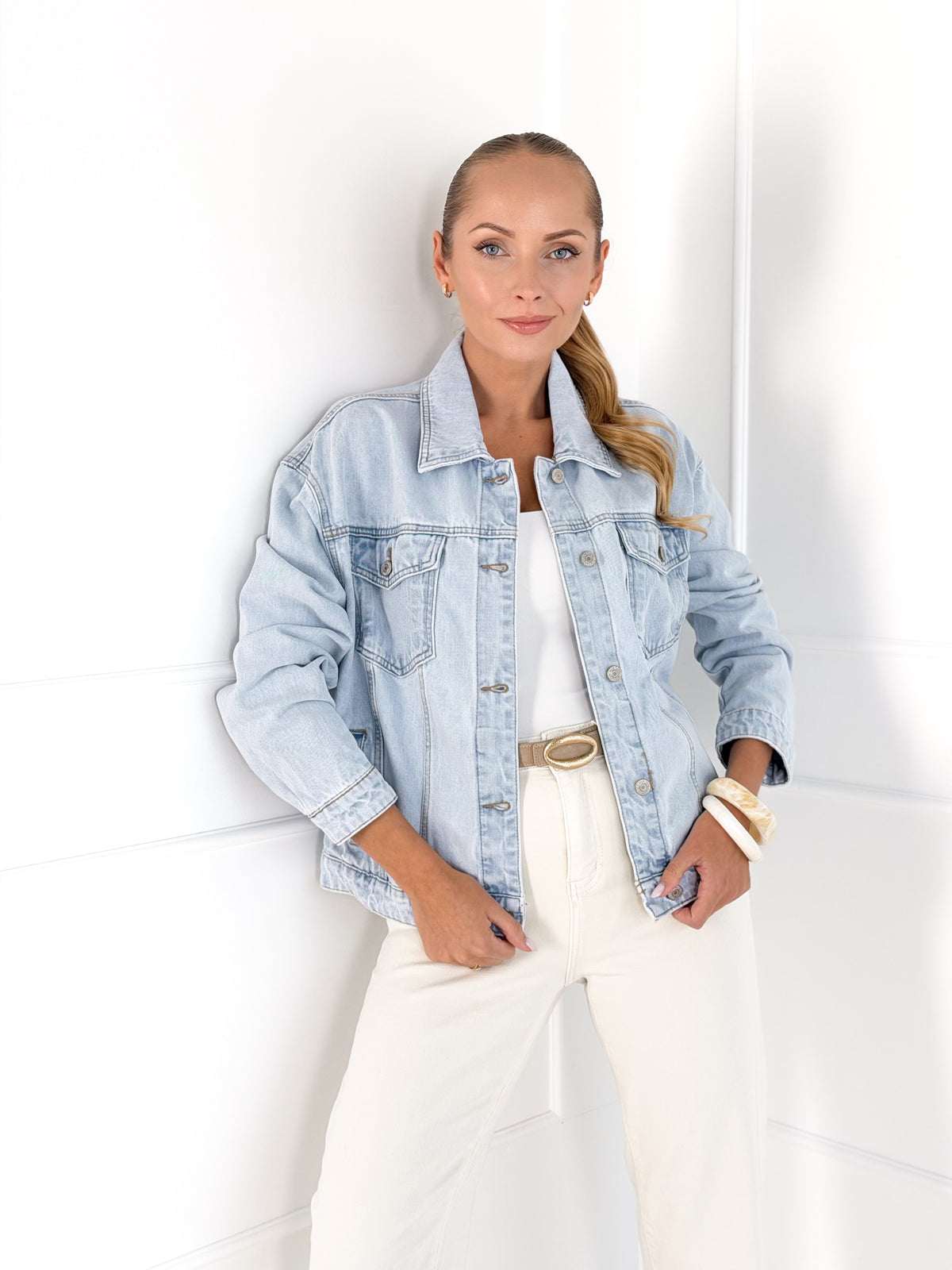 Moteriškas džinsinis švarkas BENTLY Šviesiai mėlyna