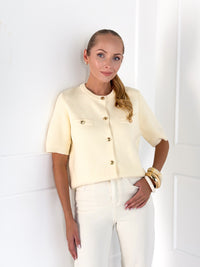 Moteriškas susagstomas megztinis su vilna NAYA Kreminė