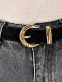 Natūralios odos moteriškas diržas SCOTTIE Juoda/Auksinė