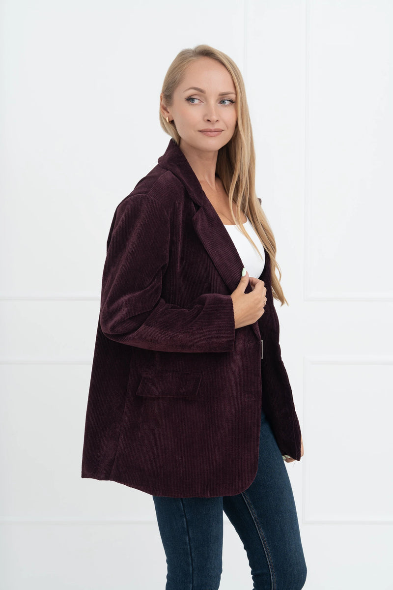 Moteriškas velvetinis švarkas ZIBBY Bordo