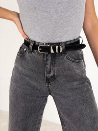 Natūralios odos moteriškas diržas VESPER Juoda