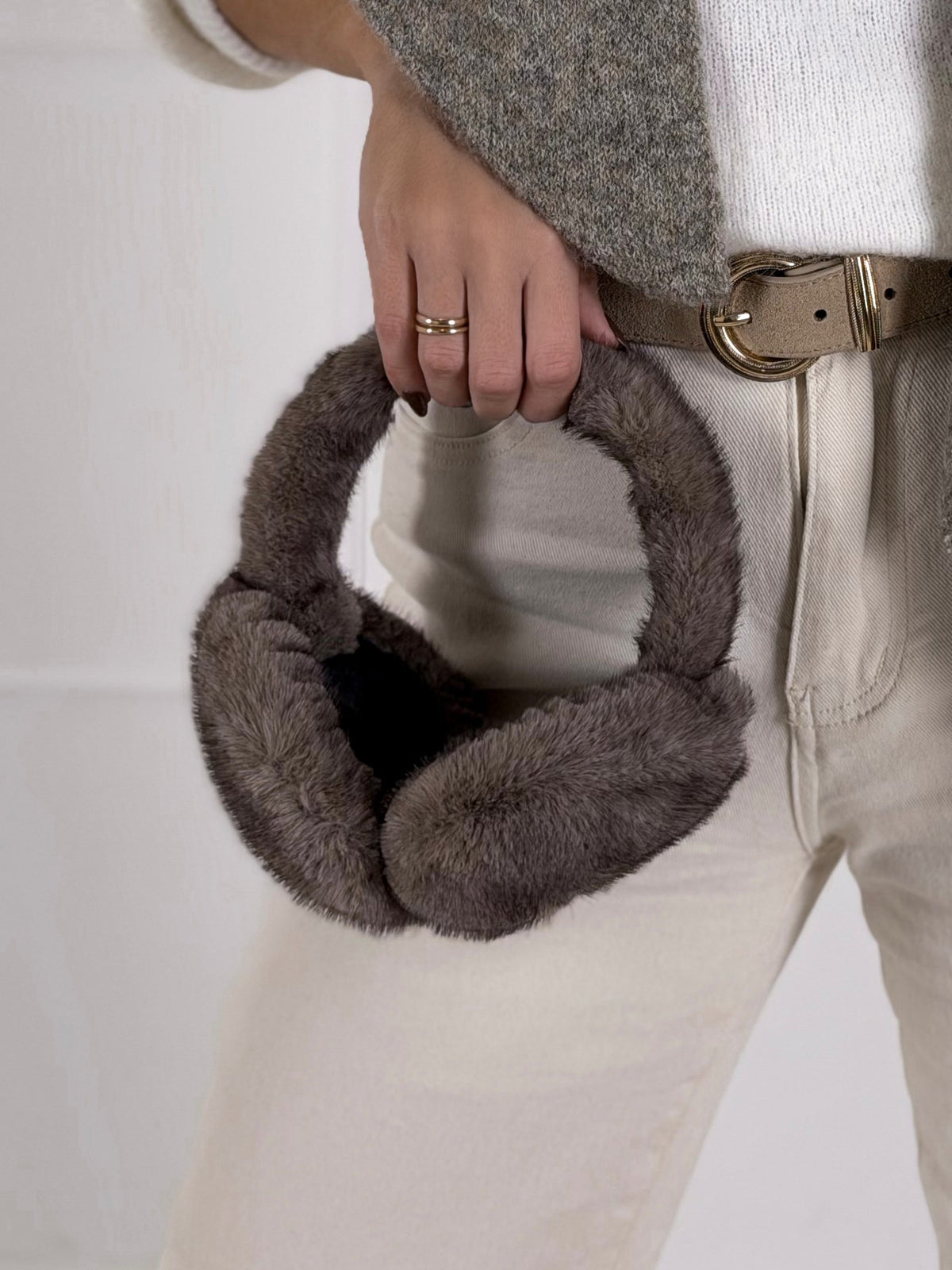 Moteriškos šiltos žieminės ausinės NOX Kapučino