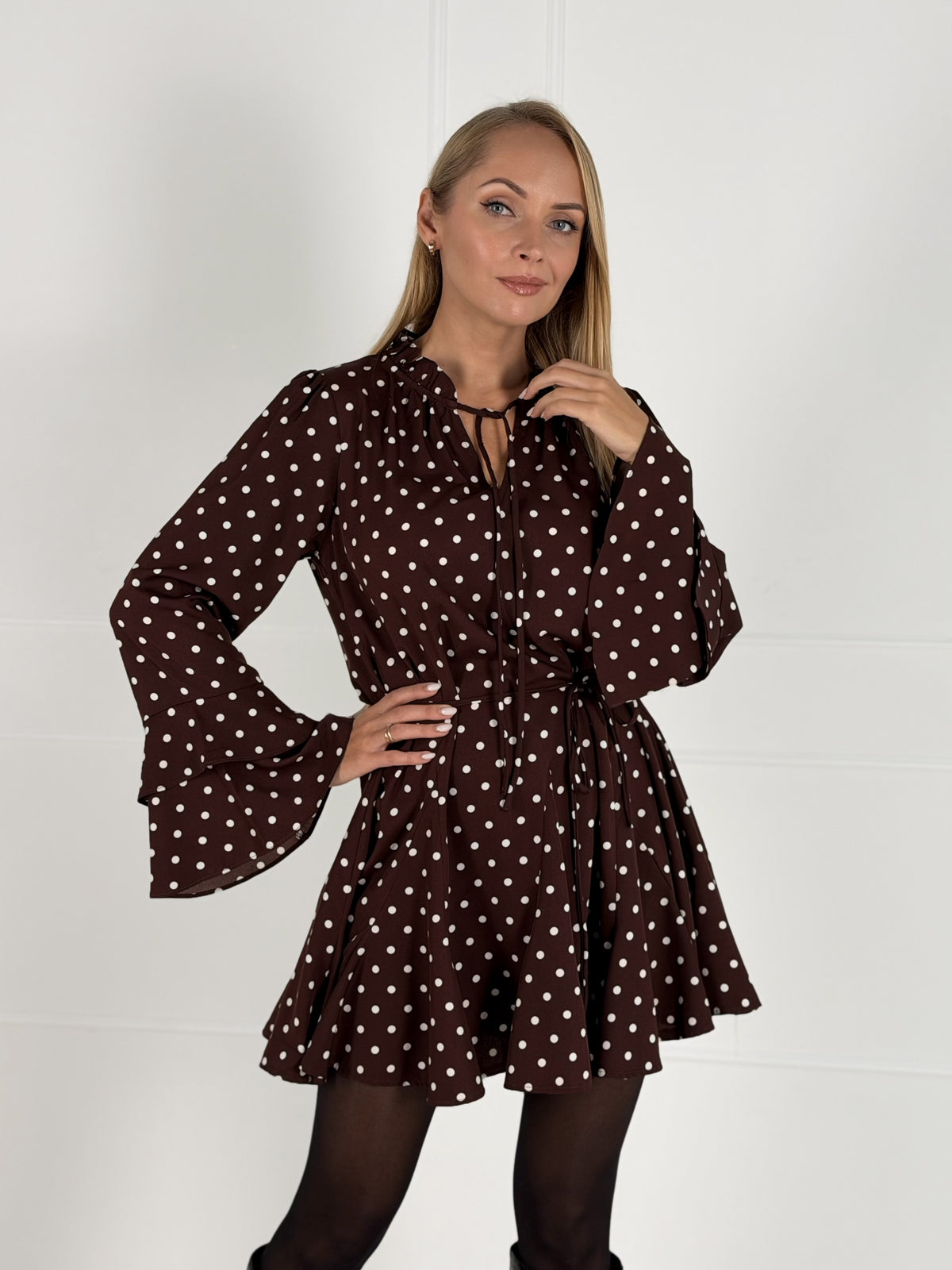 Moteriška taškuota suknelė MARGARITA Ruda