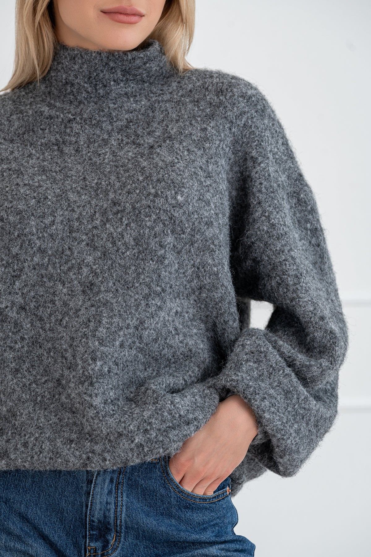 Moteriškas megztinis su vilna MELANIA Pilka