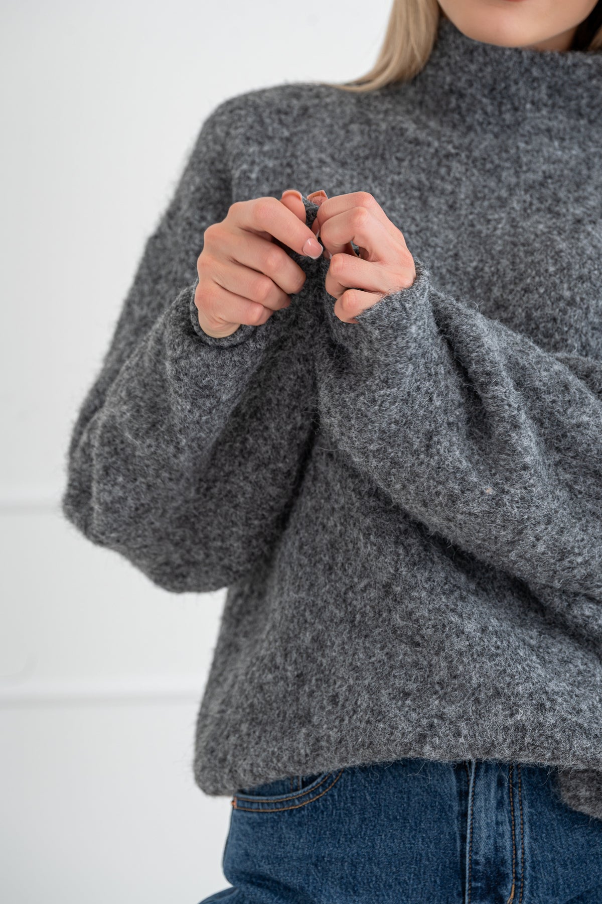 Moteriškas megztinis su vilna MELANIA Pilka