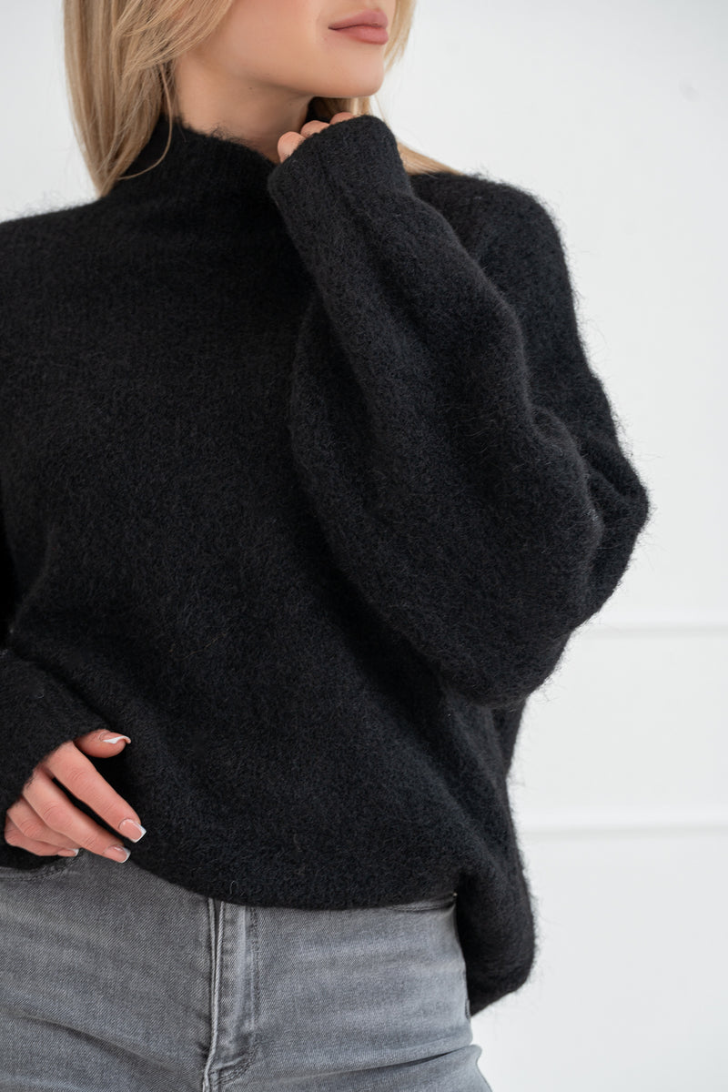 Moteriškas megztinis su vilna MELANIA Juoda