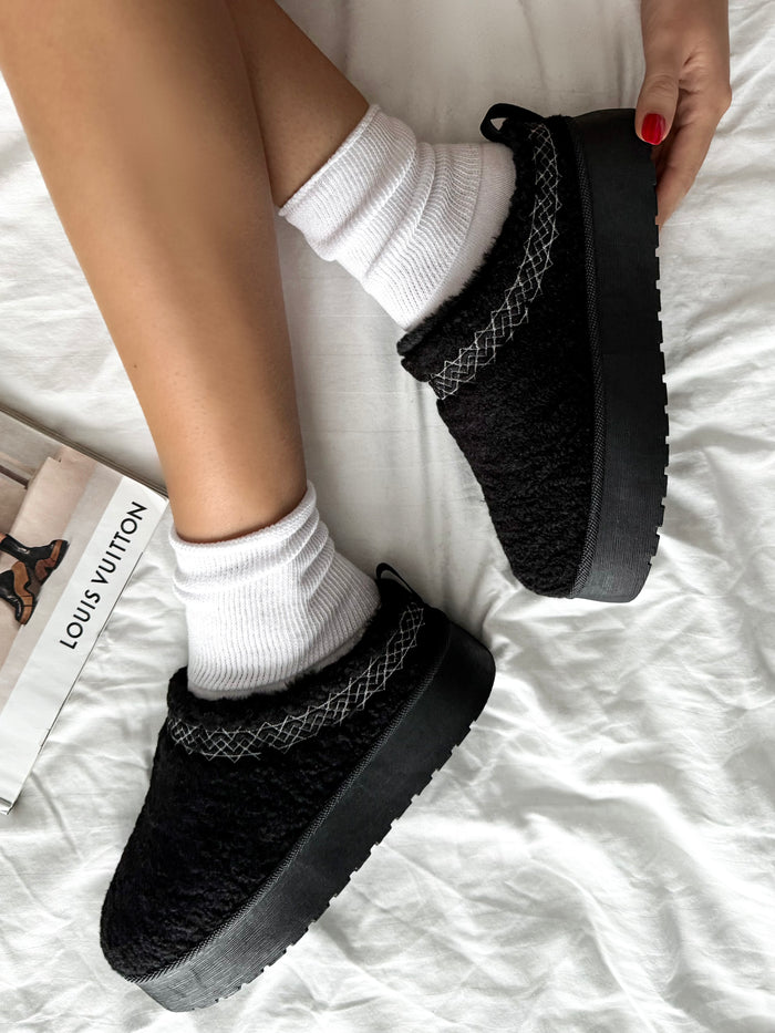Moteriški UGG stiliaus teddy batai su platforma COLTON