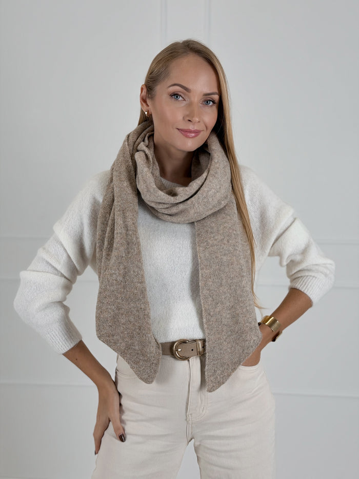 Moteriškas šiltas šalikas su merino vilna HARVEY Kapučino