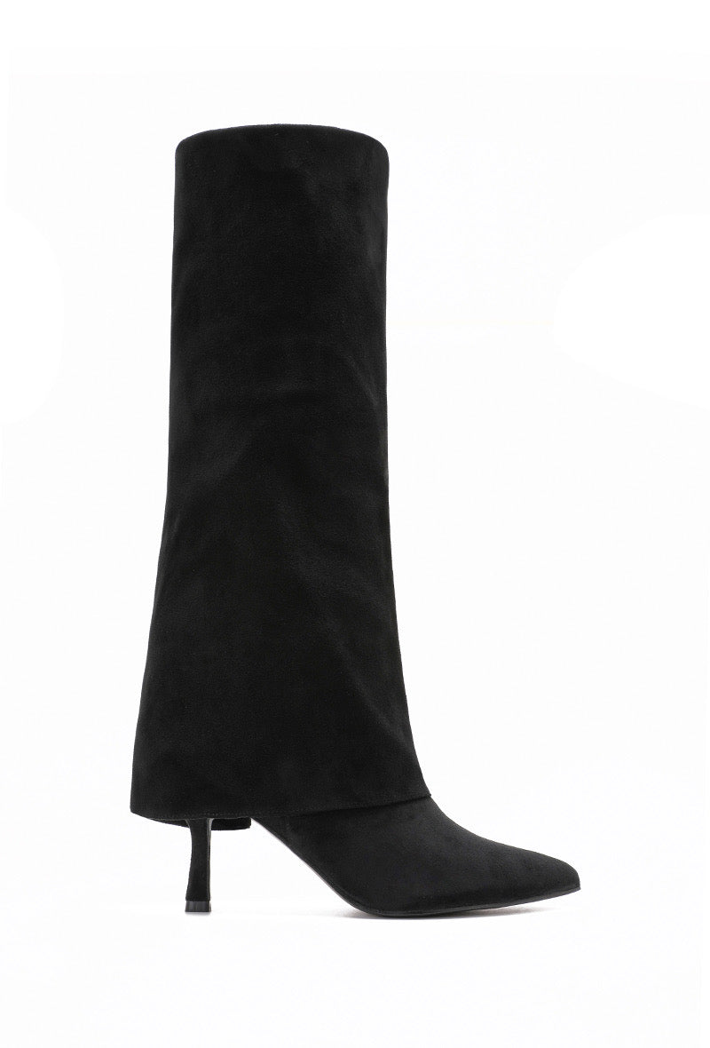 Moteriški dirbtinės odos ilgaauliai FABIAN Juoda