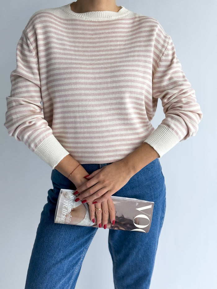 Moteriškas itališkas medvilninis megztinis HELMER Rožinė