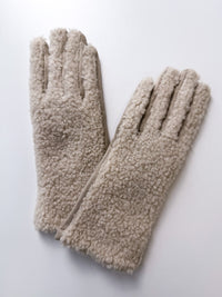 Moteriškos teddy pirštinės ANNIE Kreminė