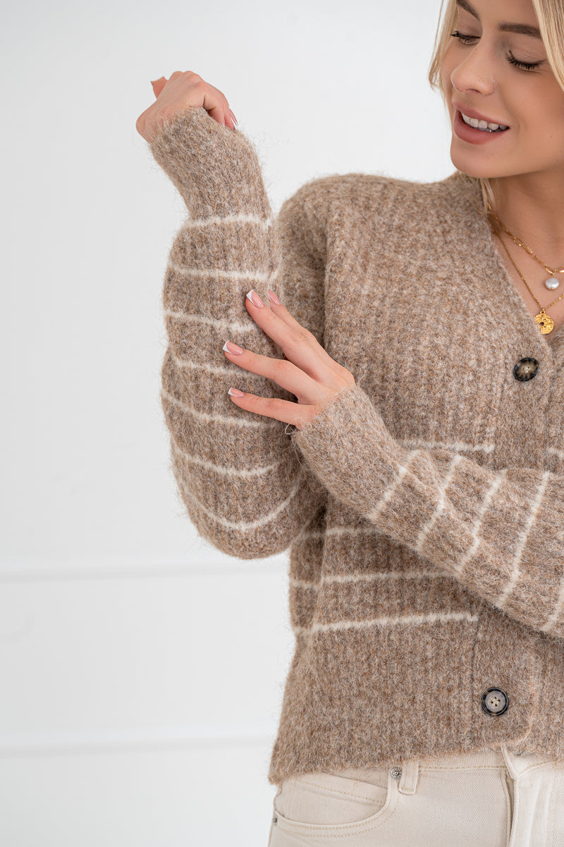 Moteriškas susagstomas megztinis su vilna BIJOU Ruda