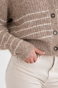 Moteriškas susagstomas megztinis su vilna BIJOU Ruda