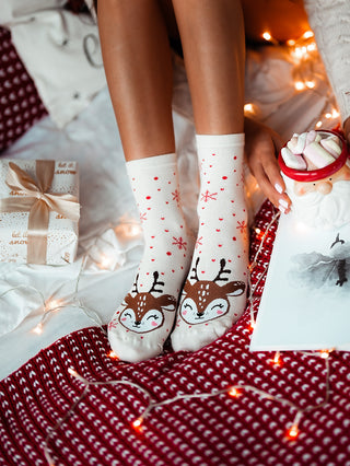 Moteriskos-kaledines-kojines-REINDEER-Kremine