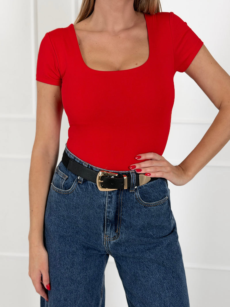 Moteriška palaidinė trumpomis rankovėmis HENRY Raudona