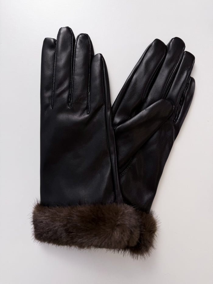 Moteriškos eko odos pirštinės BRAXTON Ruda