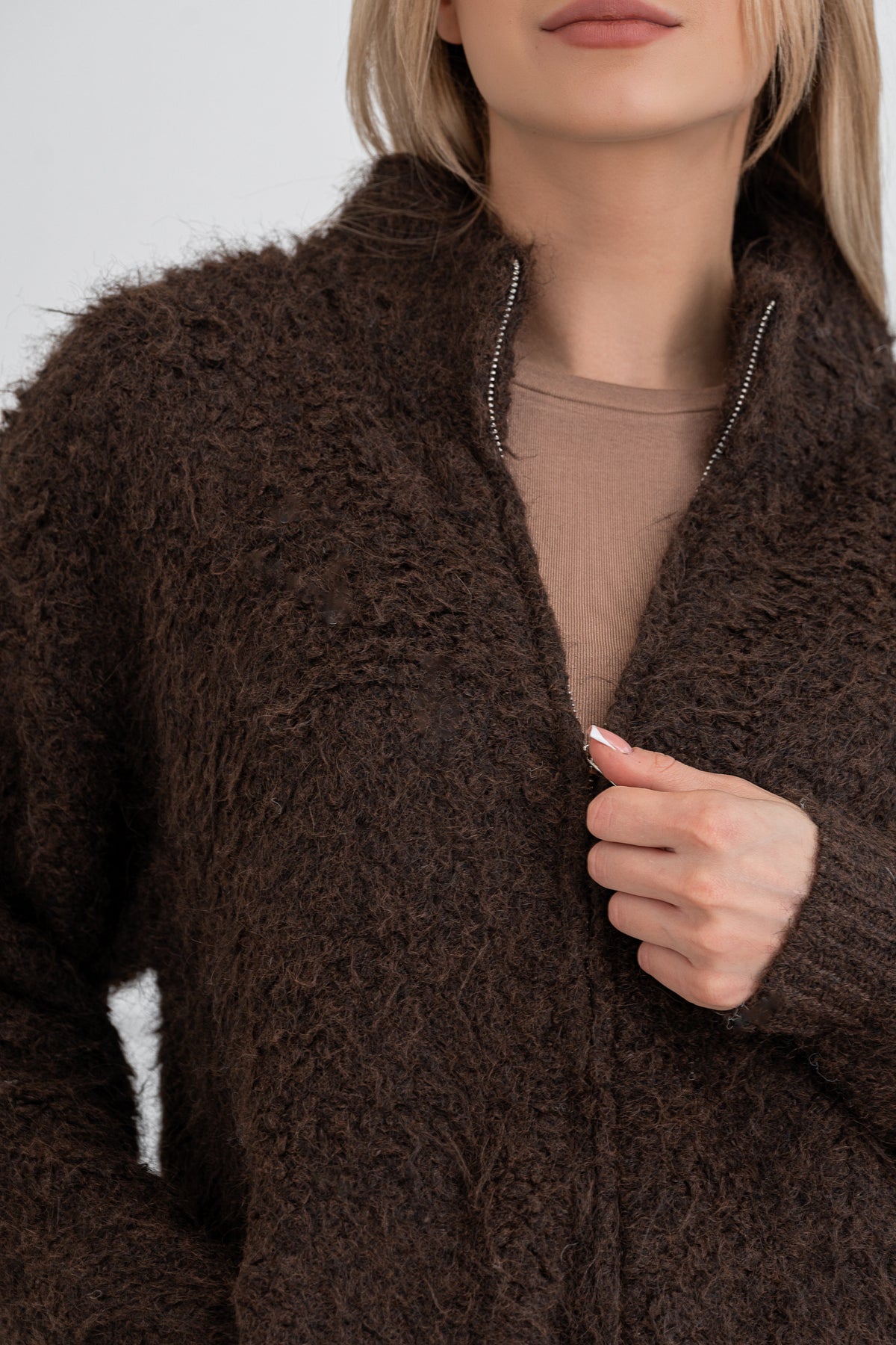 Moteriškas megztinis su vilna CLEO Ruda